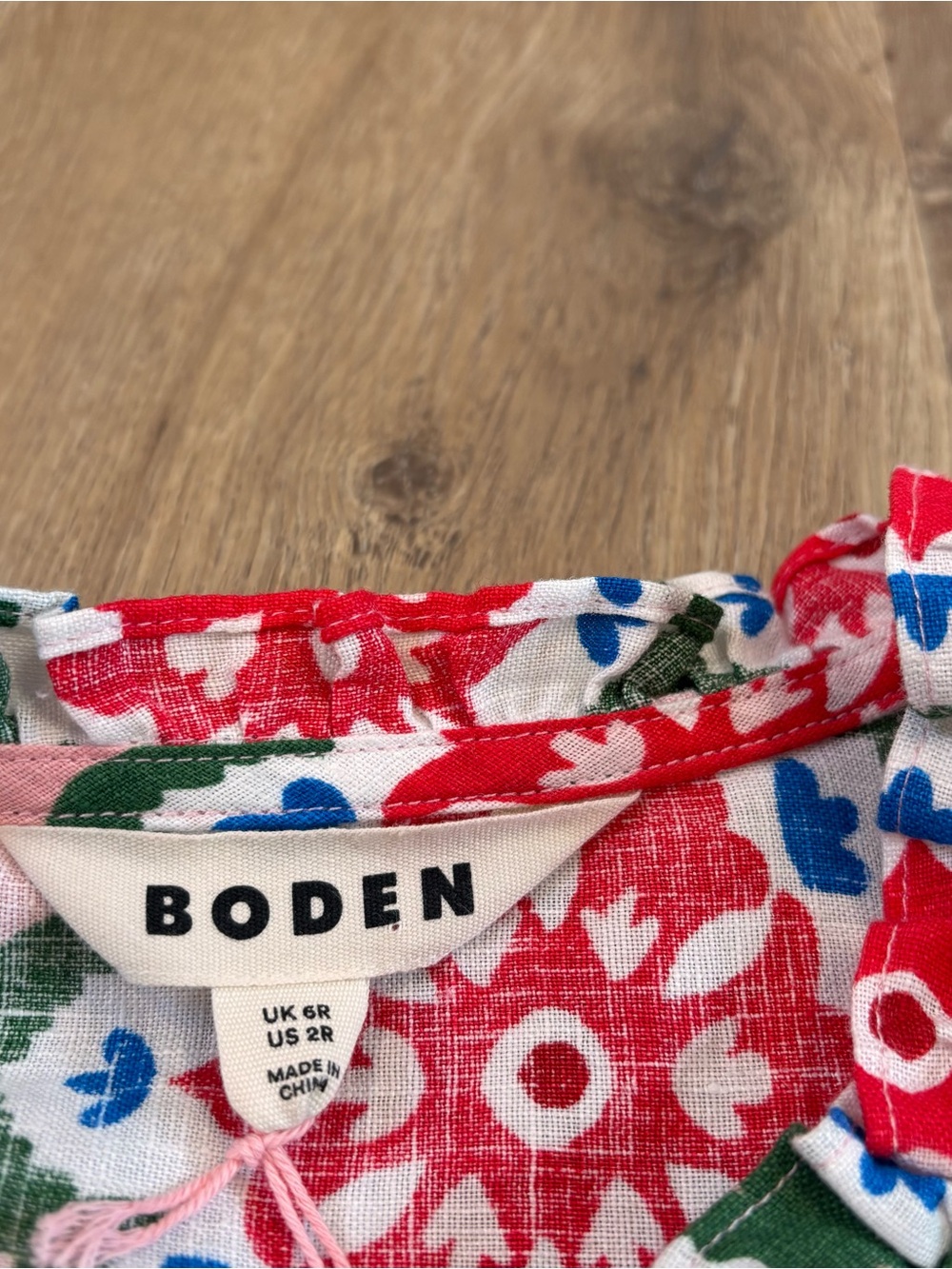 Boden NWT Women’s Esme Short Linen Tiered Tunic Floral Mini Dress Size 2R - Picture 5 of 9